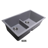 Évier double à cuve profonde et sous-plan Virtuo Granite B326 Gris Ardoise