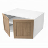 Deep 2-door upper kitchen cabinet (34''W x 18''H x 23 3/4''D)